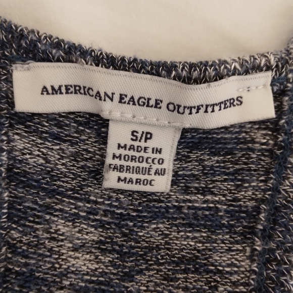 Size SP American Eagle Spaghetti Strap Sweater Dress Racer Back Heather Blue - Picture 6 of 7